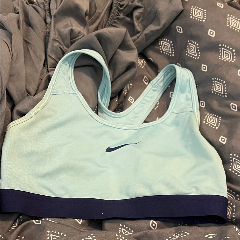 Nike Dri-fit Women's Aqua with Navy Sports Bra